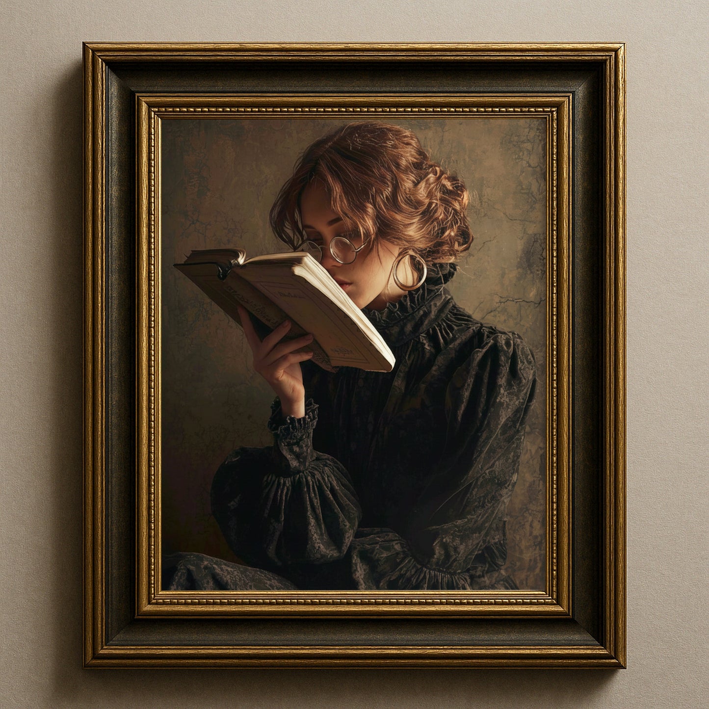 Victorian Woman Reading Book Fine Art Poster, Moody Dark Academia Print, Bookish Print, Vintage Literary Book Lover Wall Art, Home Decor, Unframed