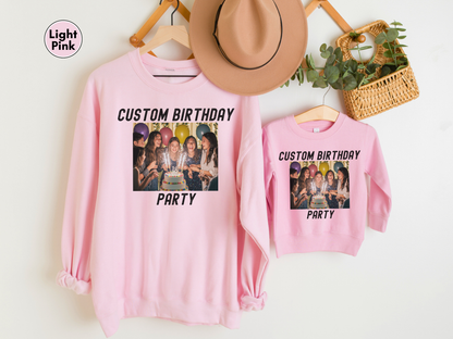 Personalized Sweatshirt, Custom Photo and Text Sweatshirt, Add Your Image Words Logo, Family Matching Sweatshirt