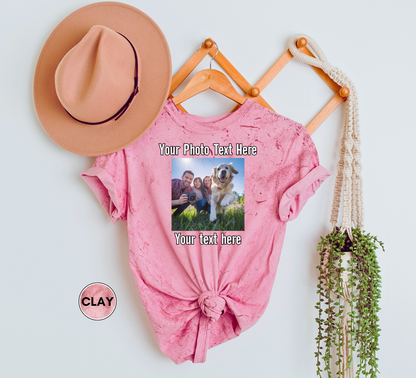 Comfort Colors Personalized Front or Back Photo and Text T-Shirt, Make Your Own Shirt, Personalized Photo Tshirt, Custom Vintage Tee
