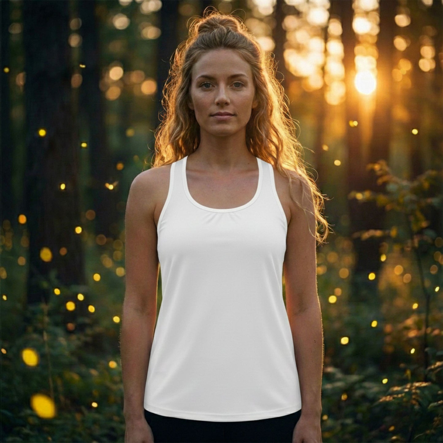 Enchanting Glowing Fireflies Racerback Tank Top for Women, Firefly Lover Top