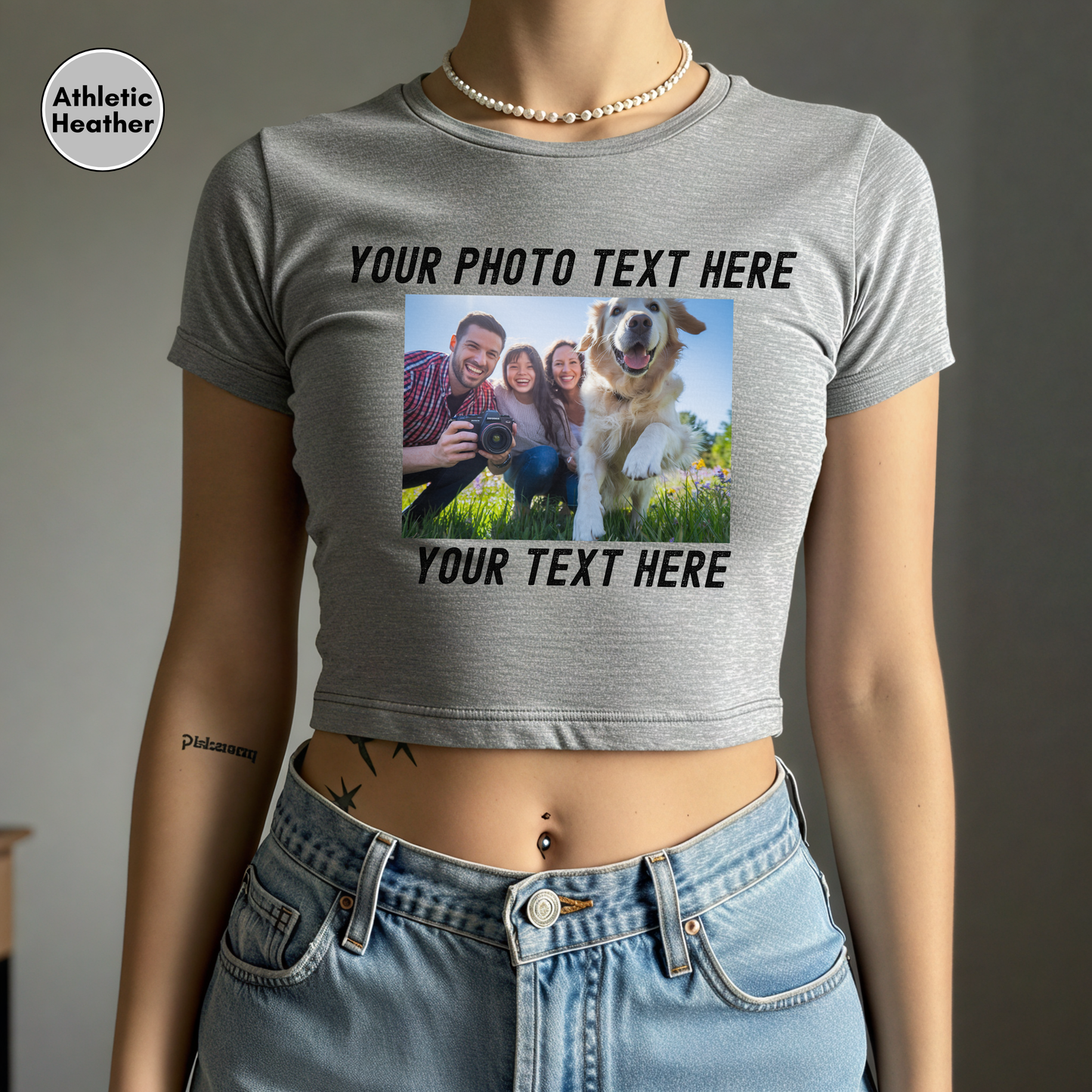 Personalized Front or Back Baby Tee for Women, Custom Photo and Text Baby Tee