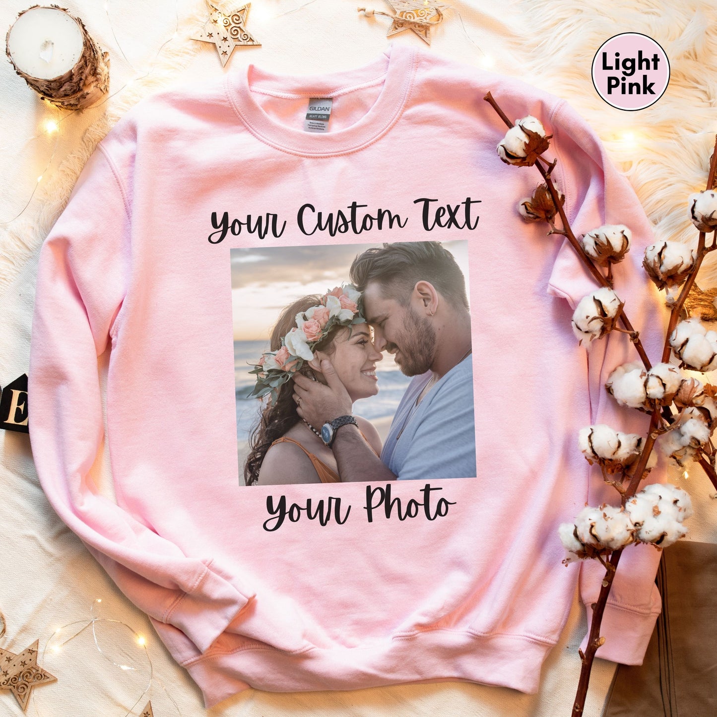 Personalized Sweatshirt for Women, Custom Back and Front Photo and Text Sweatshirt, Add Your Image Words Logo, Custom Sweatshirt for Men