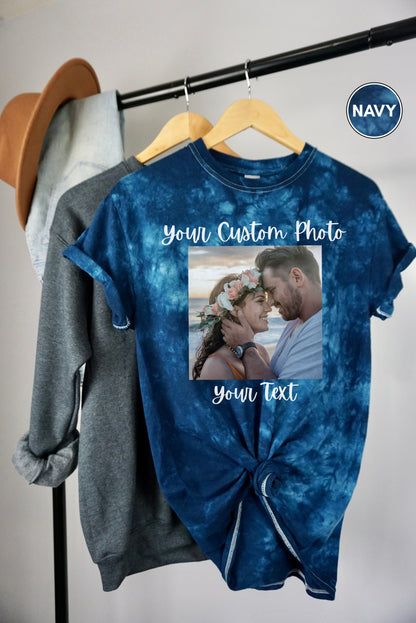 T-shirt tie-dye en cristal avec texte personnalisé, T-shirt avec texte personnalisé, T-shirt tie-dye en cristal personnalisé, Créez votre propre t-shirt, Votre texte