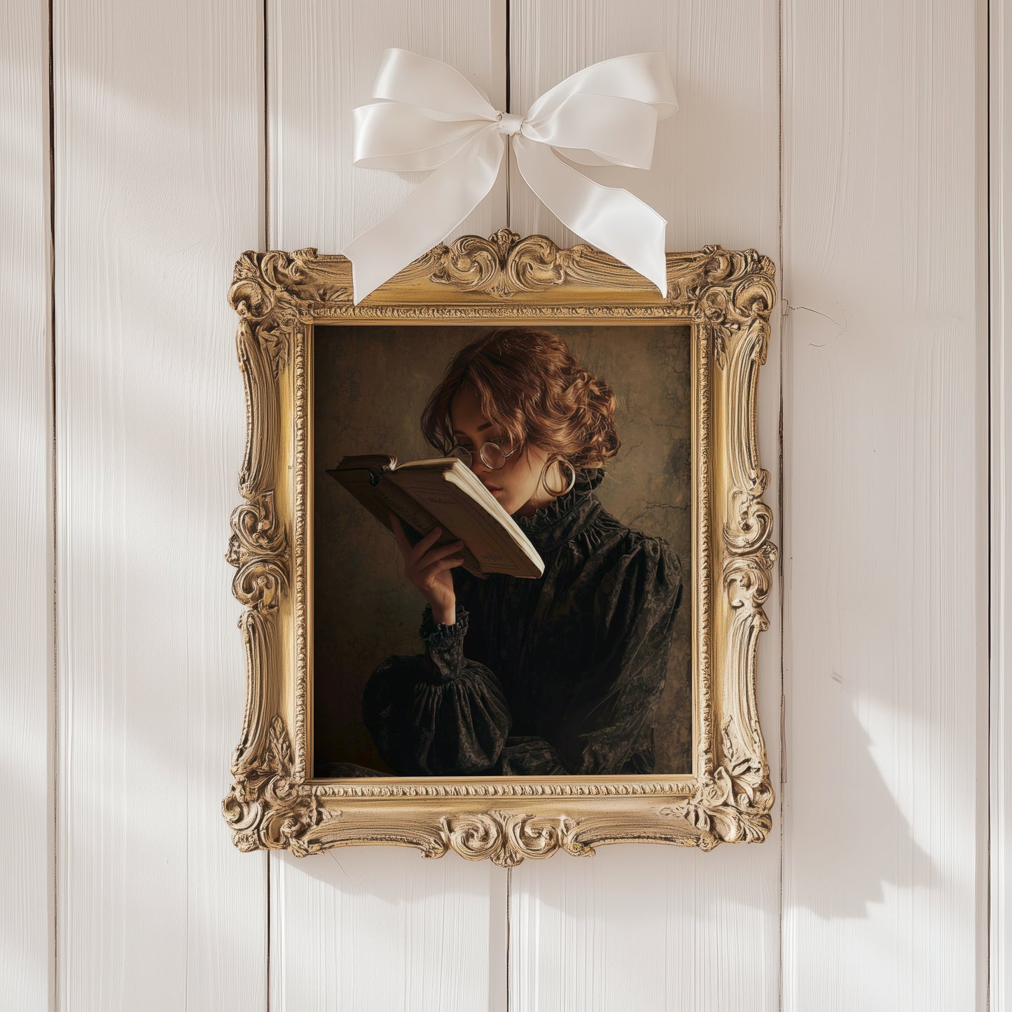 Victorian Woman Reading Book Fine Art Poster, Moody Dark Academia Print, Bookish Print, Vintage Literary Book Lover Wall Art, Home Decor, Unframed