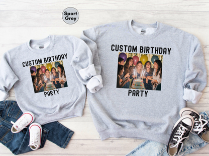 Personalized Sweatshirt, Custom Photo and Text Sweatshirt, Add Your Image Words Logo, Family Matching Sweatshirt