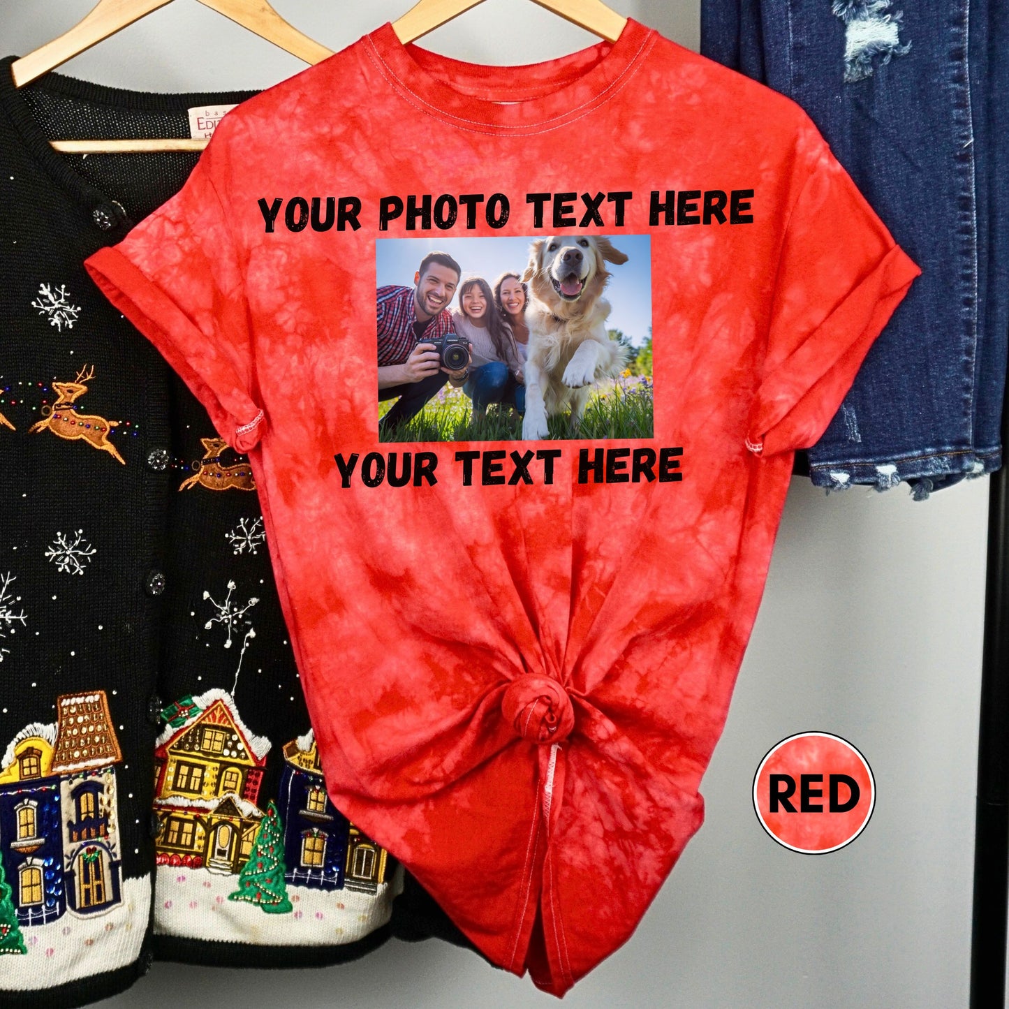 T-shirt tie-dye en cristal avec texte personnalisé, T-shirt avec texte personnalisé, T-shirt tie-dye en cristal personnalisé, Créez votre propre t-shirt, Votre texte