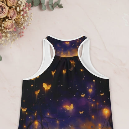 Enchanting Glowing Fireflies Racerback Tank Top for Women, Firefly Lover Top