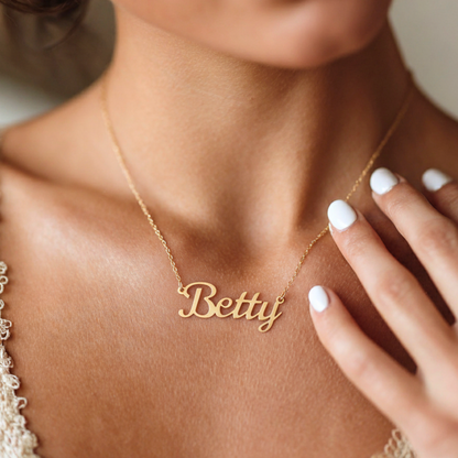 18k Gold Plated Name Necklace, Personalized Name Necklace