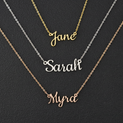 18k Gold Plated Name Necklace, Personalized Name Necklace, Custom Silver Necklace, Gift for Her, Christmas Gift