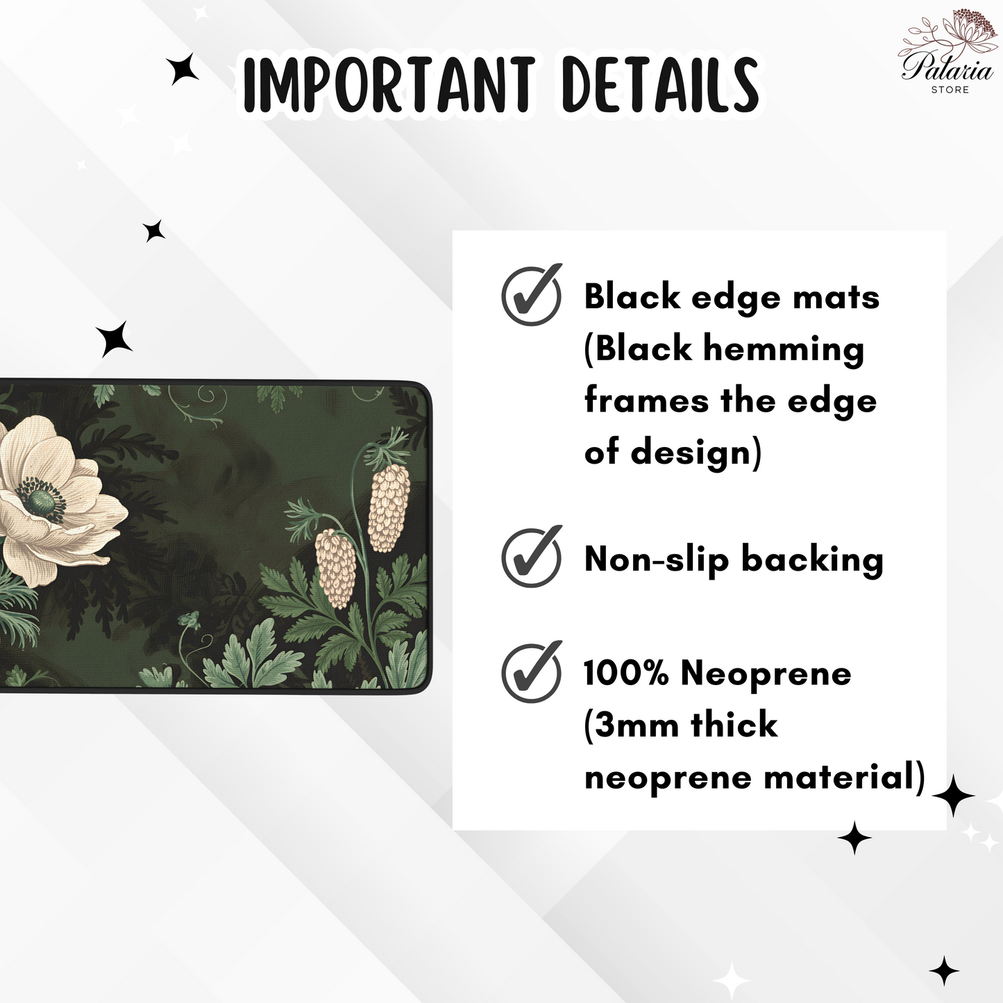 Vintage Art Nouveau Desk Mat, Botanical Large Extended Gaming Desk Mat, Floral Mouse Pad, Home Office Decor