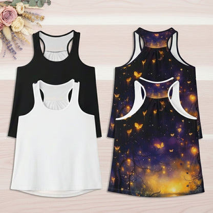Enchanting Glowing Fireflies Racerback Tank Top for Women, Firefly Lover Top