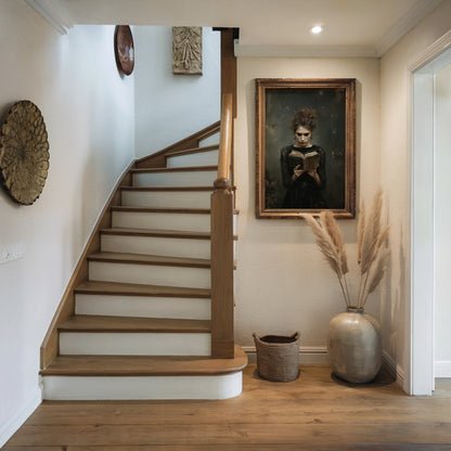 Victorian Woman Reading Book Poster, Bookish Print, Moody Dark Academia Wall Art, Librariancore Poster, Literary Book Lover Wall Art Decor, Unframed