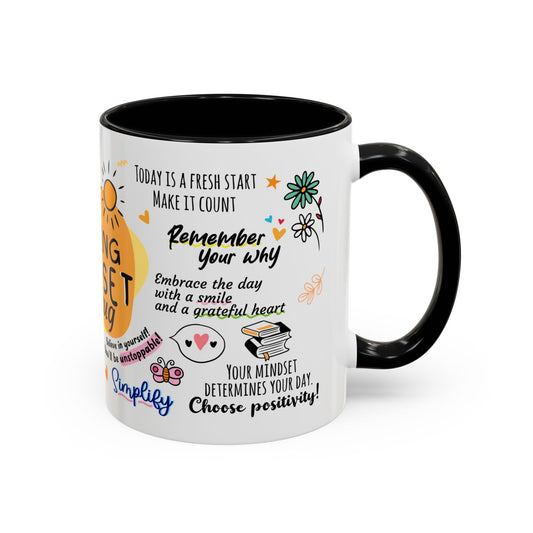 The Morning Mindset Coffee Mug, 11 oz, Positive Affirmations, Motivational, Inspirational, Self Love, Positivity, Positive Thinking