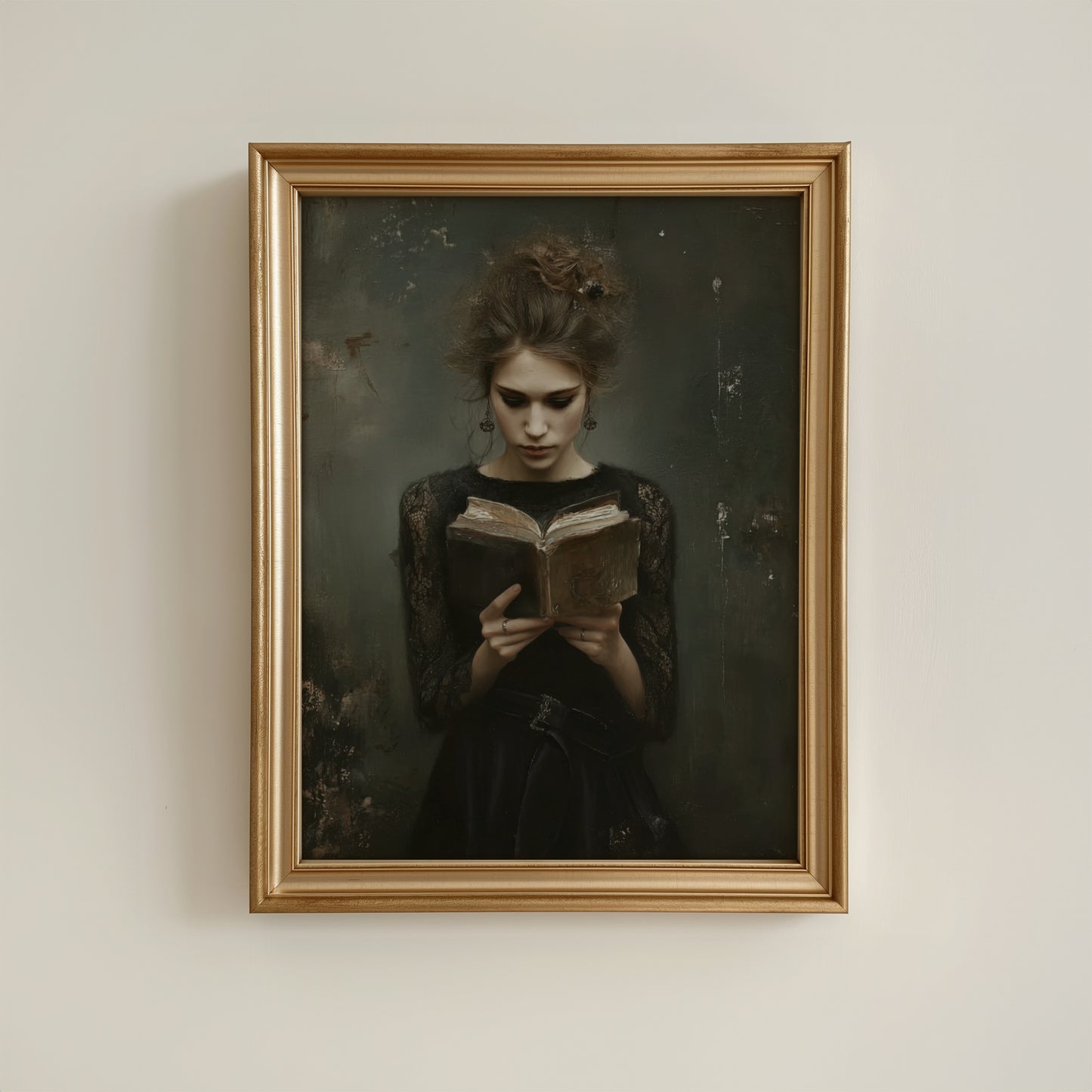 Victorian Woman Reading Book Poster, Bookish Print, Moody Dark Academia Wall Art, Librariancore Poster, Literary Book Lover Wall Art Decor, Unframed