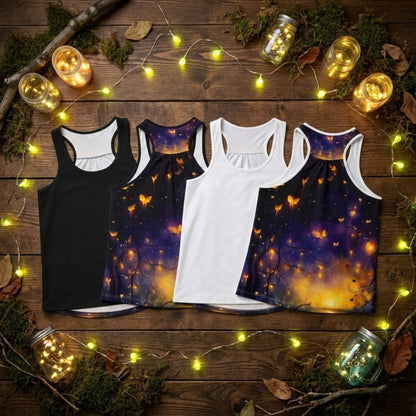Enchanting Glowing Fireflies Racerback Tank Top for Women, Firefly Lover Top