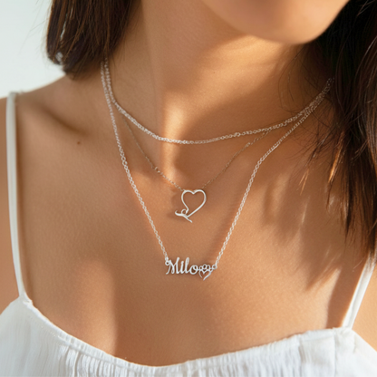 18k Gold Plated Personalized Pet Name Paw Heart Necklace, Custom Dog Name Initial Necklace, Personalized Dog or Cat Memorial Gift for Kids
