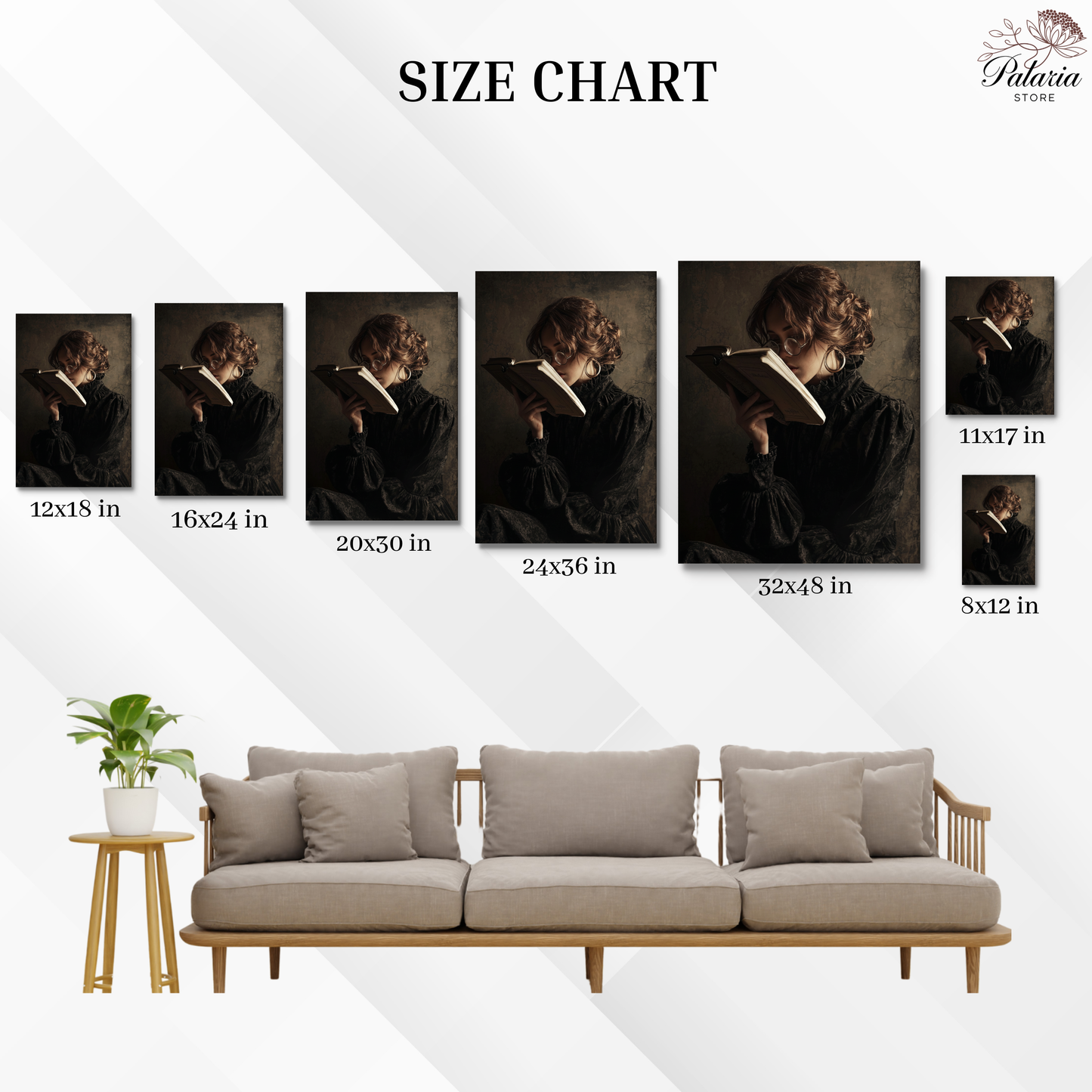 Victorian Woman Reading Book Poster, Moody Library Print, Vintage Style Painting, Wall Art for Book Lovers and Readers, Printed and Shipped