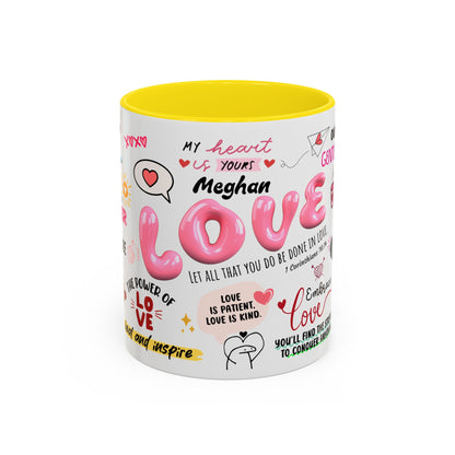 Custom Love Coffee Mug, Personalized Love Accent Mug