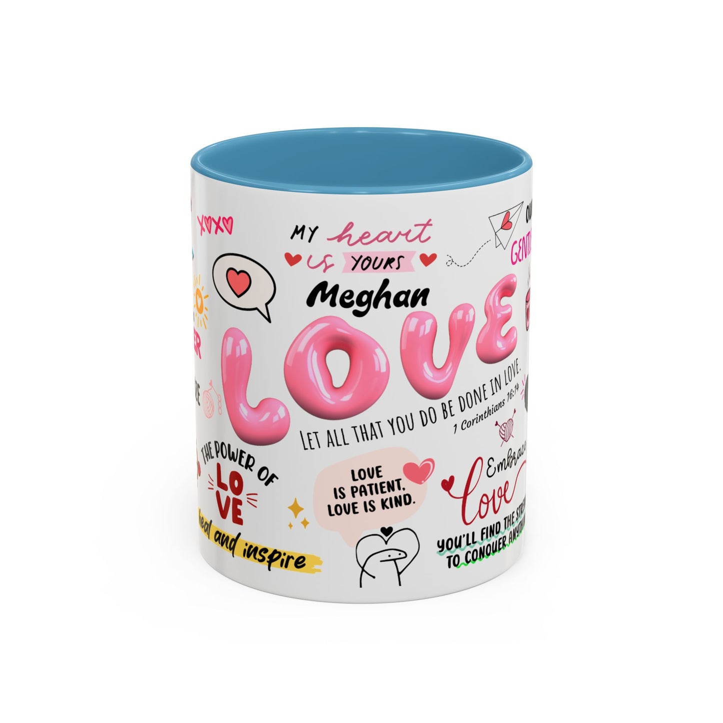 Custom Love Coffee Mug, Personalized Love Accent Mug