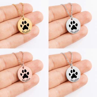 Custom Paw Print Necklace Personalized Jewelry Gift For Women Best Friend Dog Mom Cat Mom Pet Necklace Pendant