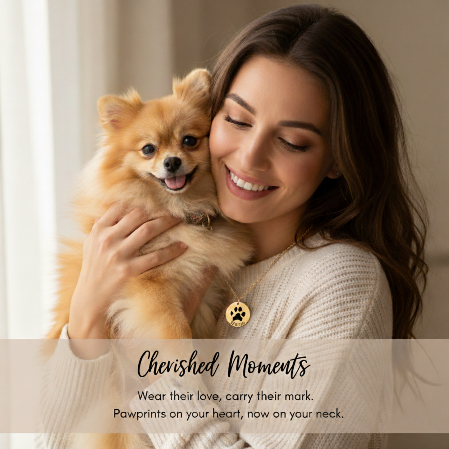 18k Gold Plated Personalized Actual Pet Paw Print Name Necklace, Custom Dog or Cat Memorial Gift for Kids, Custom Dog Paw Initial Necklace