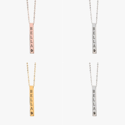 Personalized Pet Name & Paw Necklace