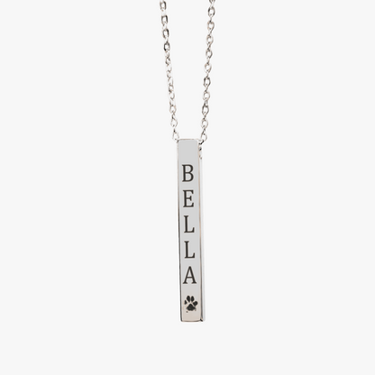 Personalized Pet Name & Paw Necklace