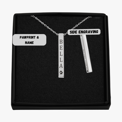 Personalized Pet Name & Paw Necklace
