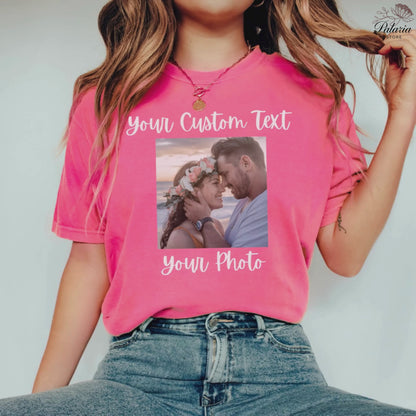 Comfort Colors Personalized Front and Back T-Shirt for Women, Front or Back Custom Photo and Text Top, Custom Shirt for Men