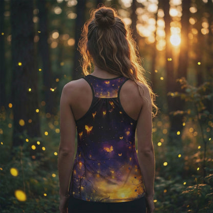 Enchanting Glowing Fireflies Racerback Tank Top for Women, Firefly Lover Top