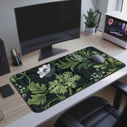 Botanical Floral Sage Green Vintage Desk Mat