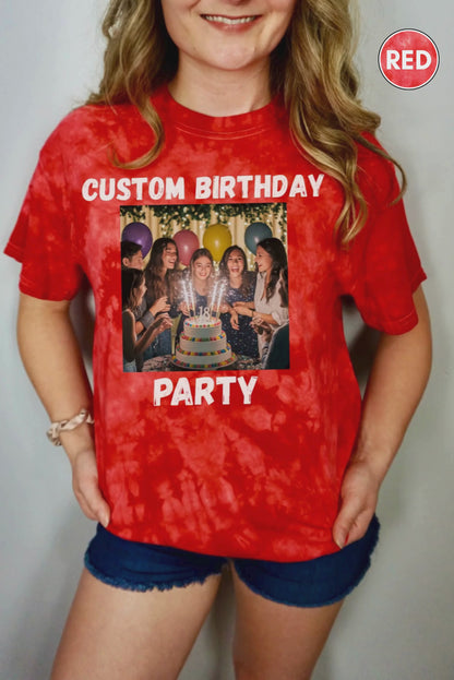 T-shirt tie-dye en cristal avec texte personnalisé, T-shirt avec texte personnalisé, T-shirt tie-dye en cristal personnalisé, Créez votre propre t-shirt, Votre texte