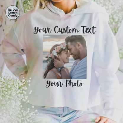 Personalized Cropped Hoodie for Women, Front and Back Custom Photo and Text Hoodie