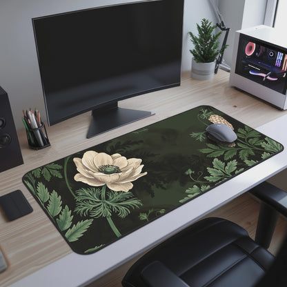 Vintage Art Nouveau Desk Mat, Botanical Large Extended Gaming Desk Mat, Floral Mouse Pad, Home Office Decor