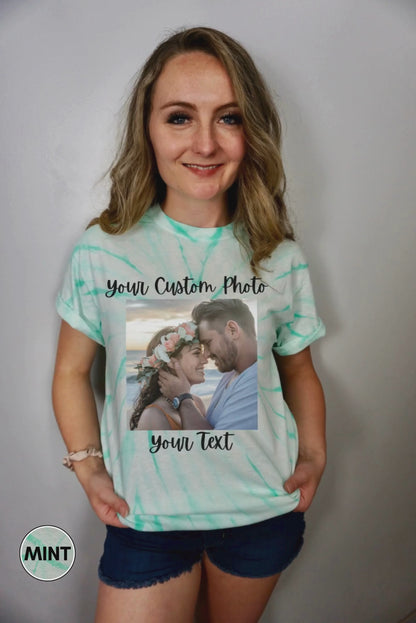 T-shirt Tie-Dye Cyclone personnalisé, T-shirt avec texte personnalisé, T-shirt Tie-Dye Cyclone personnalisé, Créez votre propre t-shirt, Votre texte